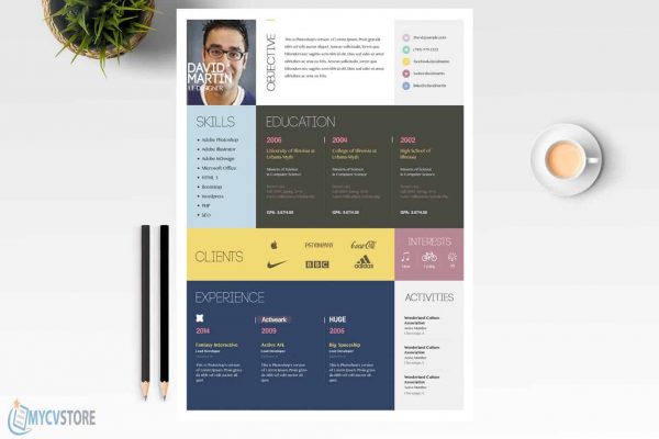 Clean Colorful Resume Template