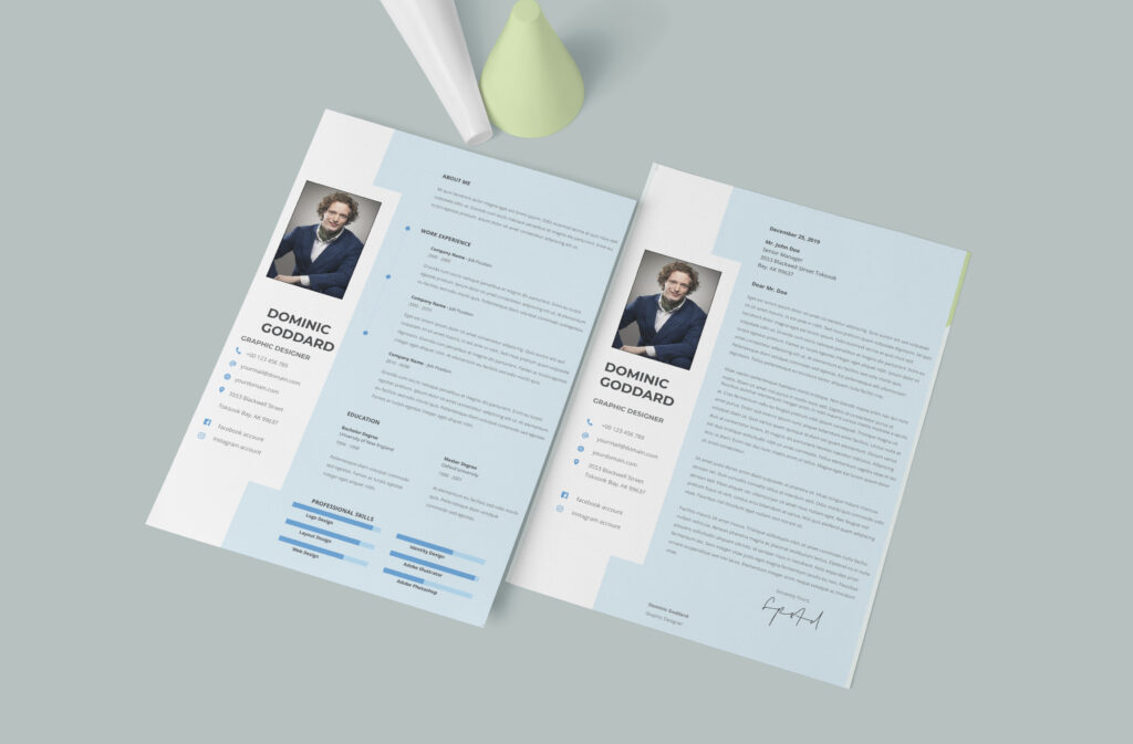 An editable modern CV template with a clean and professional design, customizable in Microsoft Word (.docx) for a polished job application.