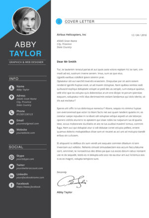 A stylish and professionally designed elegant cover letter template available for download in Microsoft Word format (.docx), perfect for job applications.