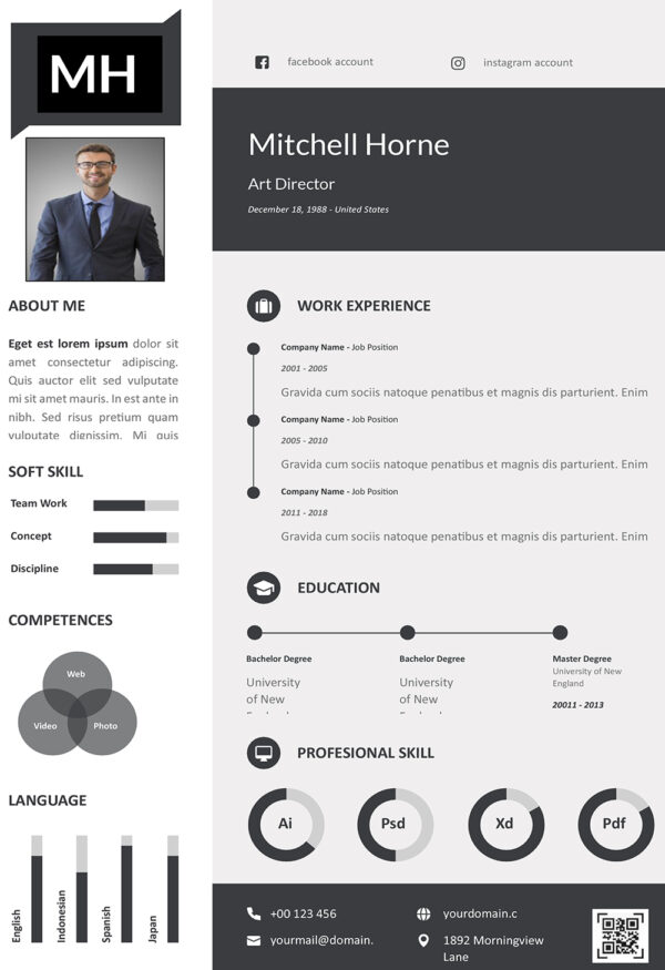 A sleek and professional Minimalist Resume/CV Template in Microsoft Word format (DOCX), designed for easy customization and download. Ideal for job seekers looking for a clean, modern resume layout.