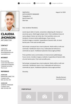 A modern minimalist cover letter template with a clean, professional design, formatted in Microsoft Word (.docx) for easy customization.