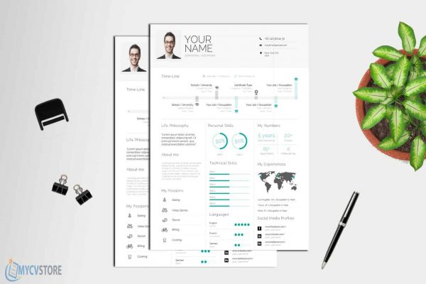 Clean Infographic Resume Template