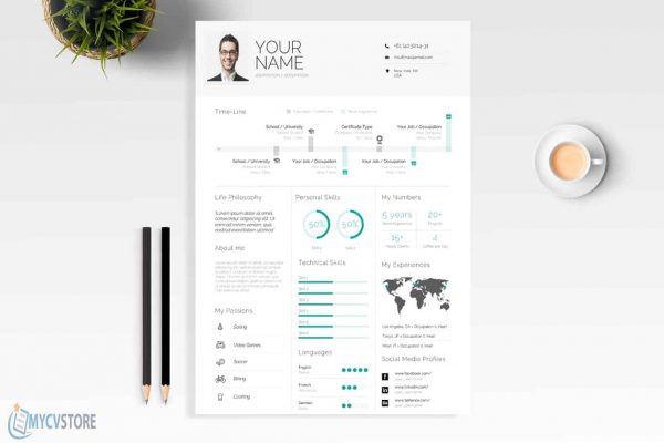 Clean Infographic Resume Template