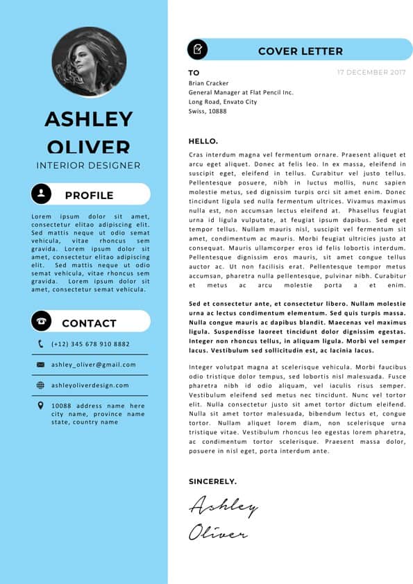 Interior Designer Cover Letter - Downloadable Cover Letter (595 x 842 Pixel)