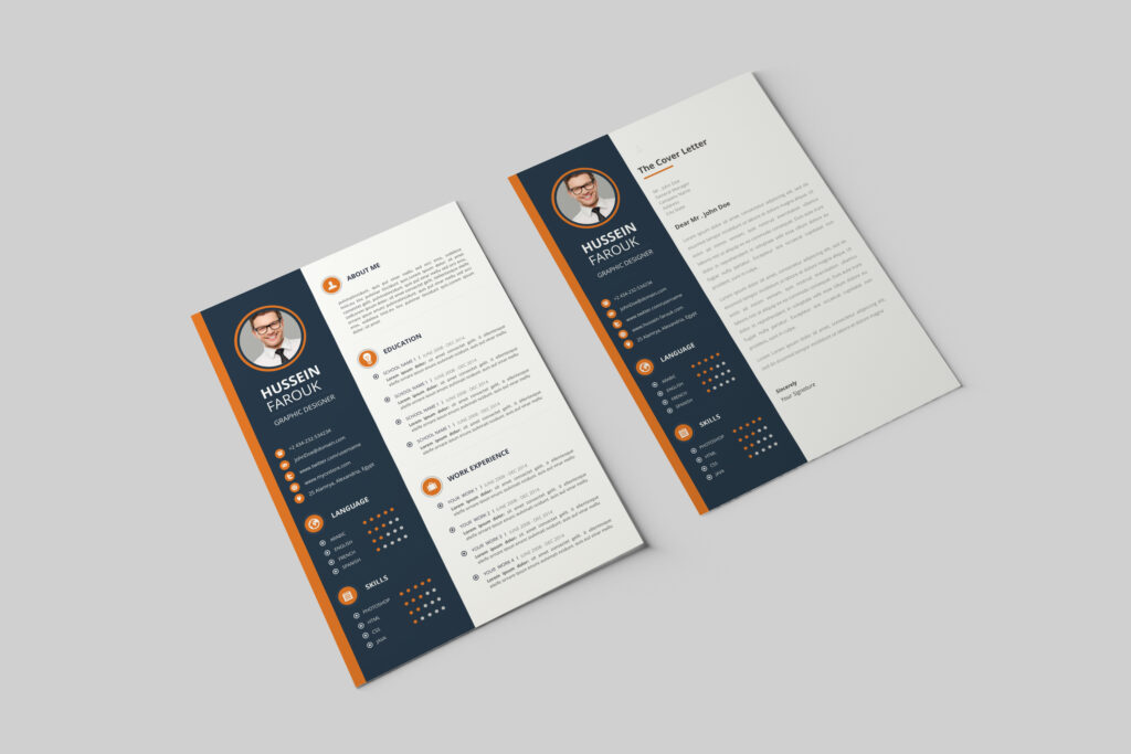 Minimalist CV design template showcasing a clean and simple layout, perfect for professional resumes.