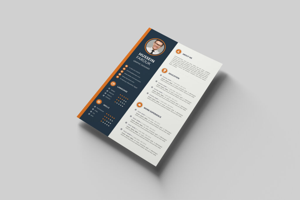 Modern CV design template with a sleek layout, ideal for creating professional and stylish resumes.