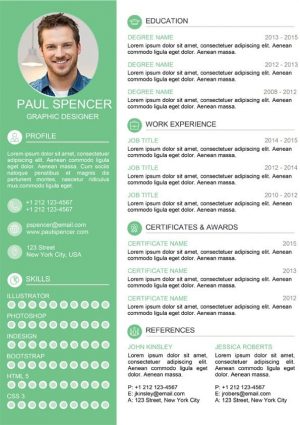 Green Modern Resume Template