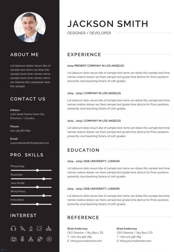 download resume template word