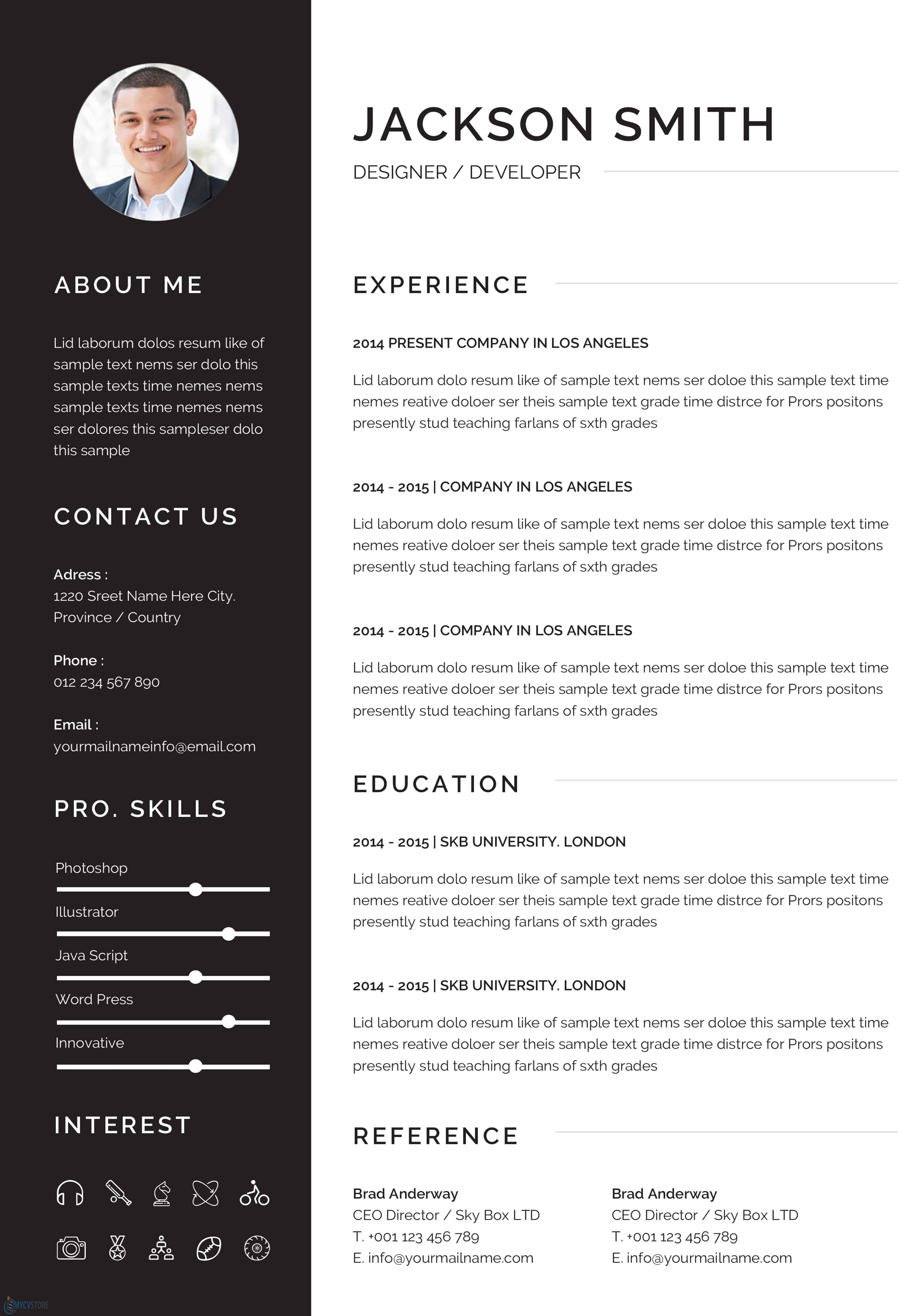 free resume template simple modern