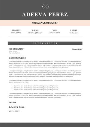 Designer Cover Letter Sample Template