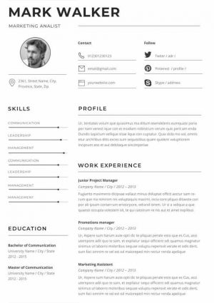 Marketing Analyst Resume Template