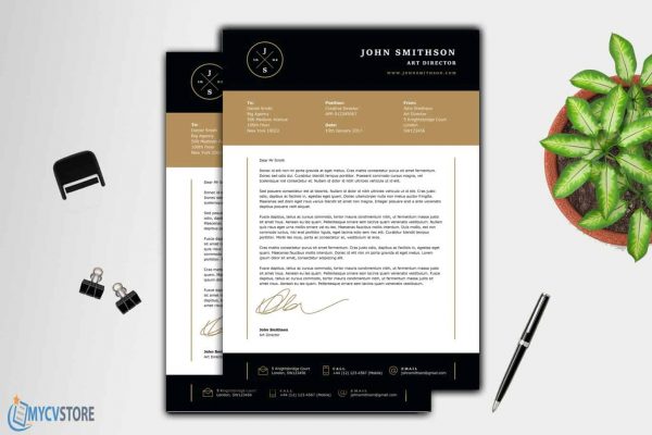 Clean Bold Cover Letter Template