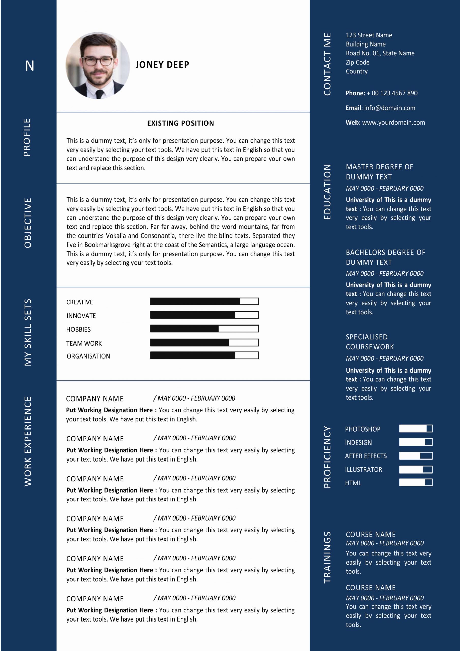 modern resume template free with image