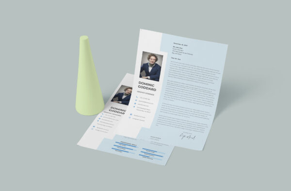 A minimalist designer cover letter template featuring a clean and simple layout for a professional presentation.