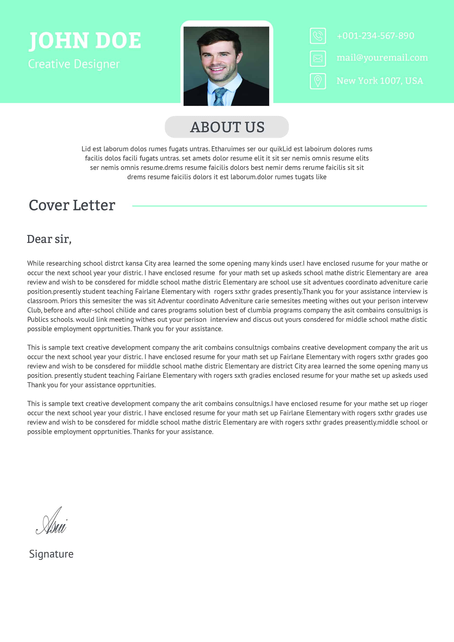 cover letter for job application senior manager