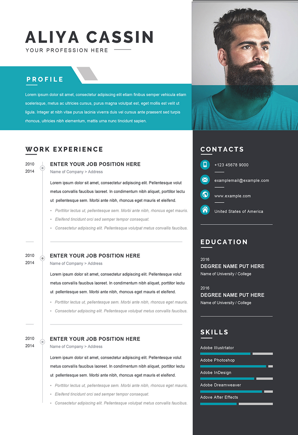 2 pages cv template word free download 2020