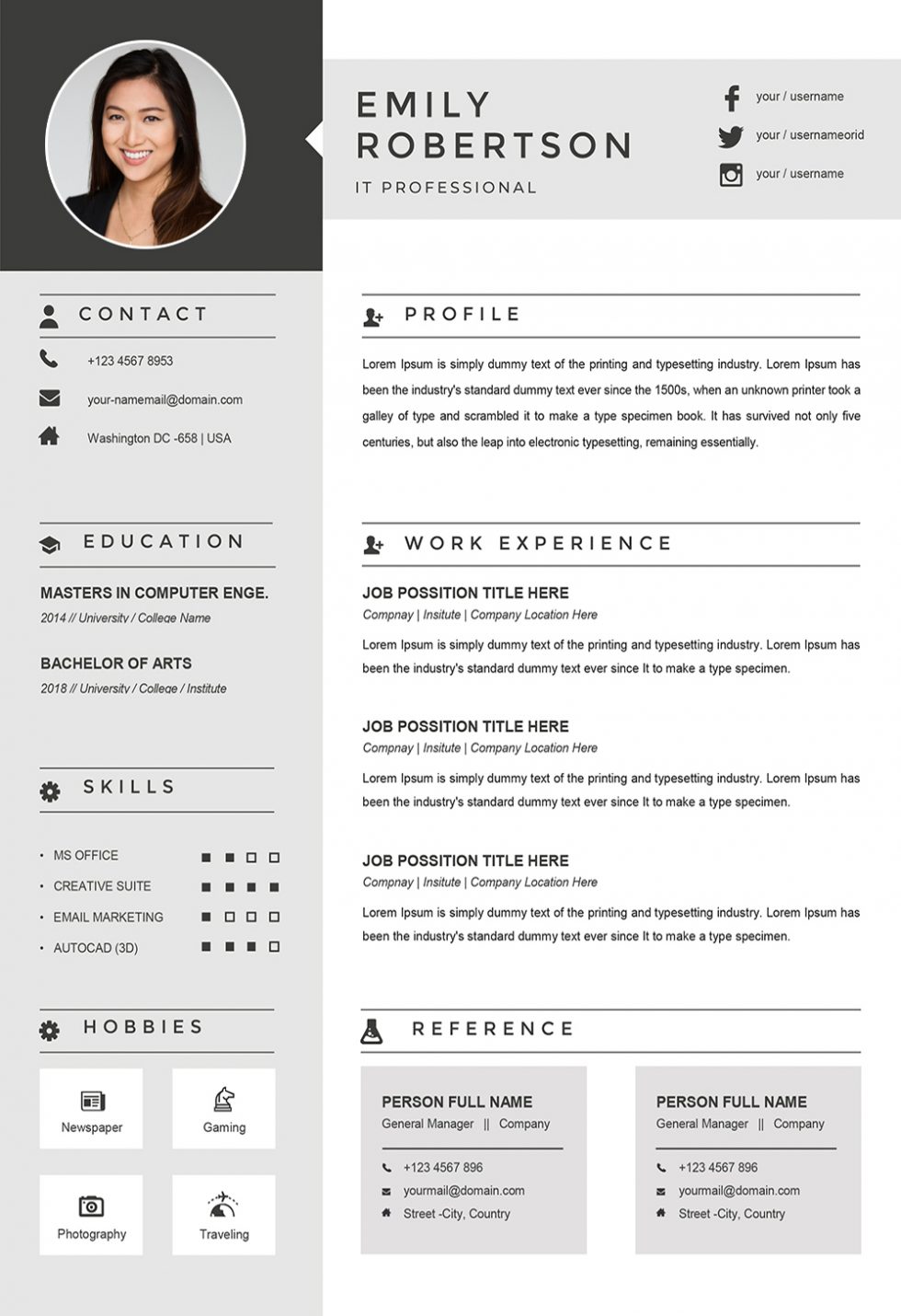 Finance Manager Resume Example  CV Sample for Word to Download