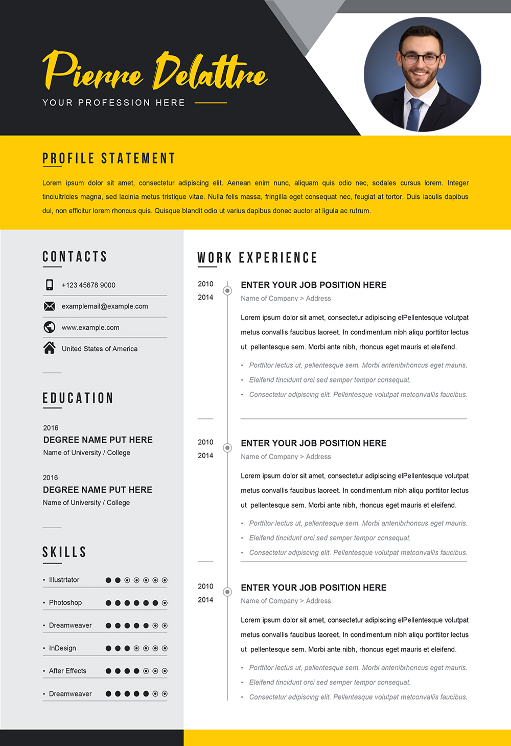 creative cv template free download word