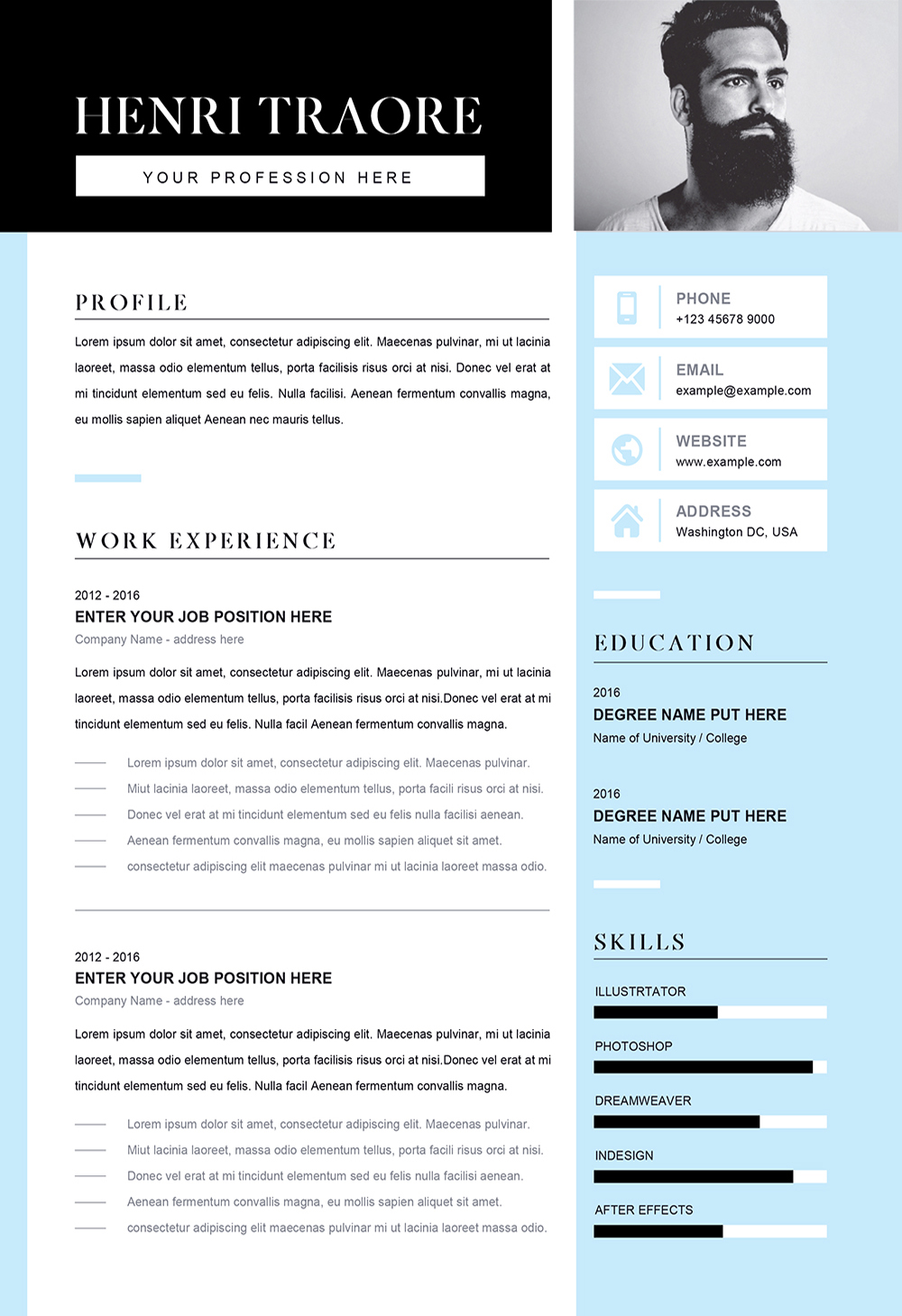 CV Resume Template For Students