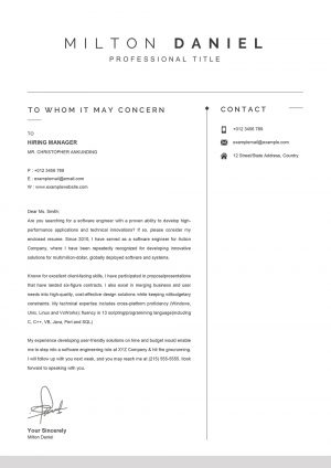 Professional Word Cover Letter Template