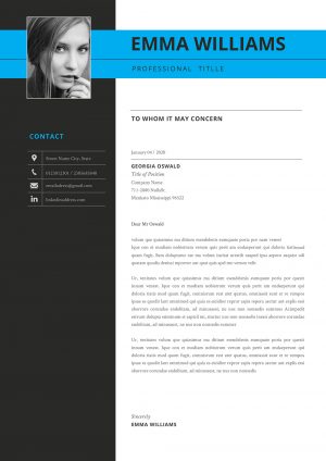 Creative Cover Letter Template Two Column