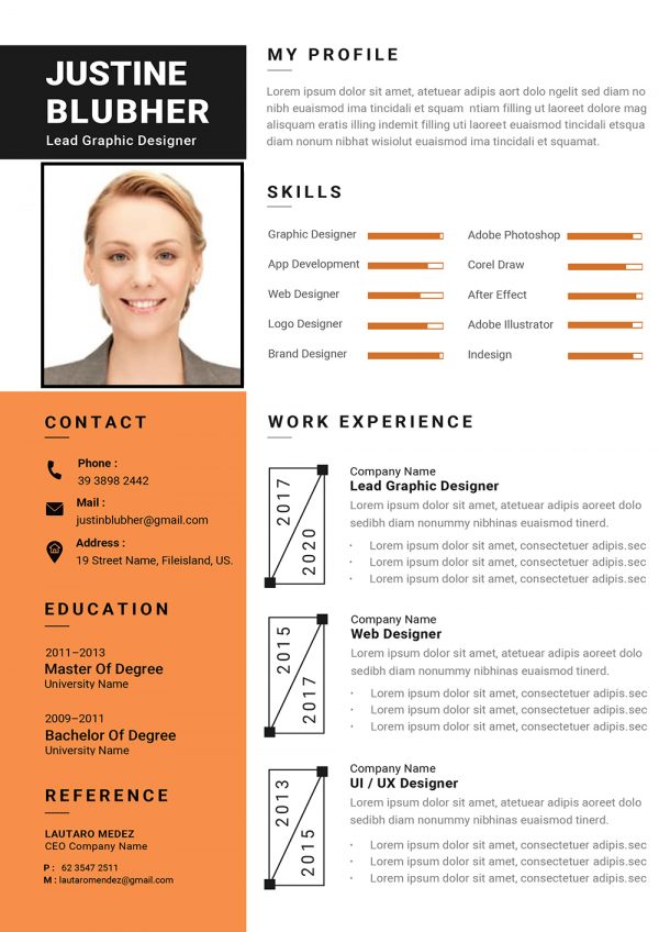 Dynamic CV template 1