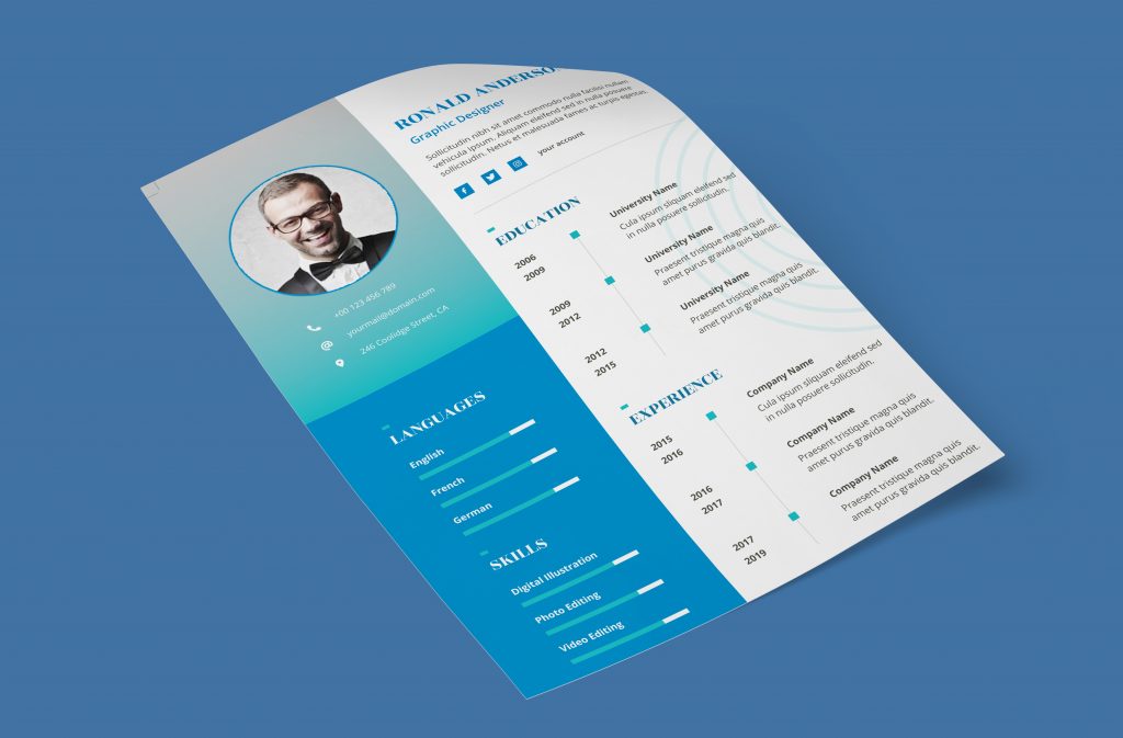 Eye Catching Resume Template Word to Download (Doc/Docx)