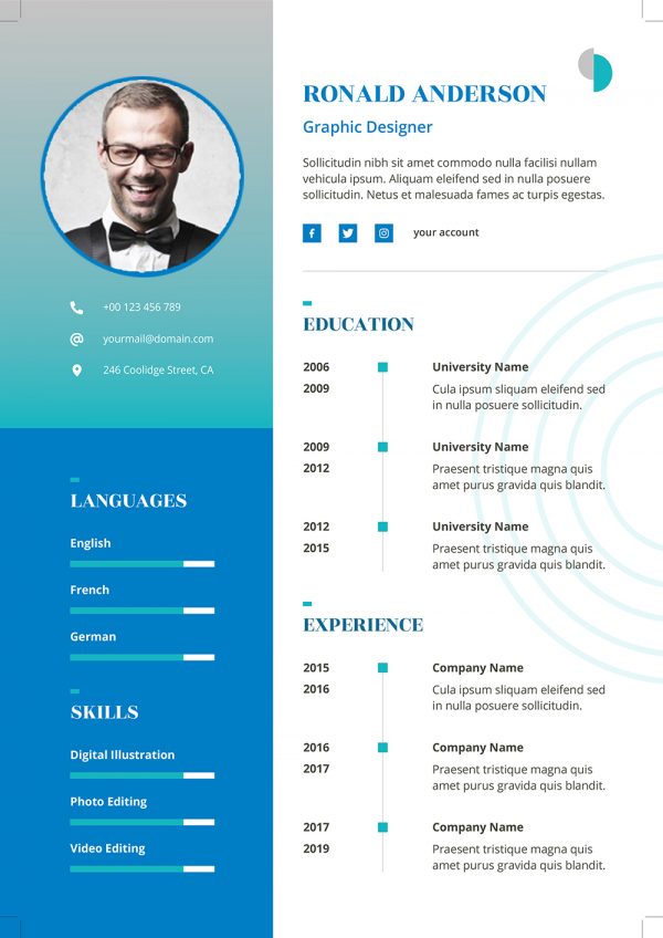 Eye Catching Resume Template