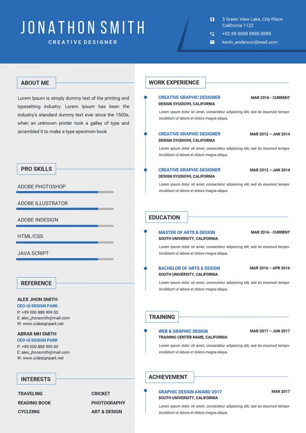 Innovative CV Template 1