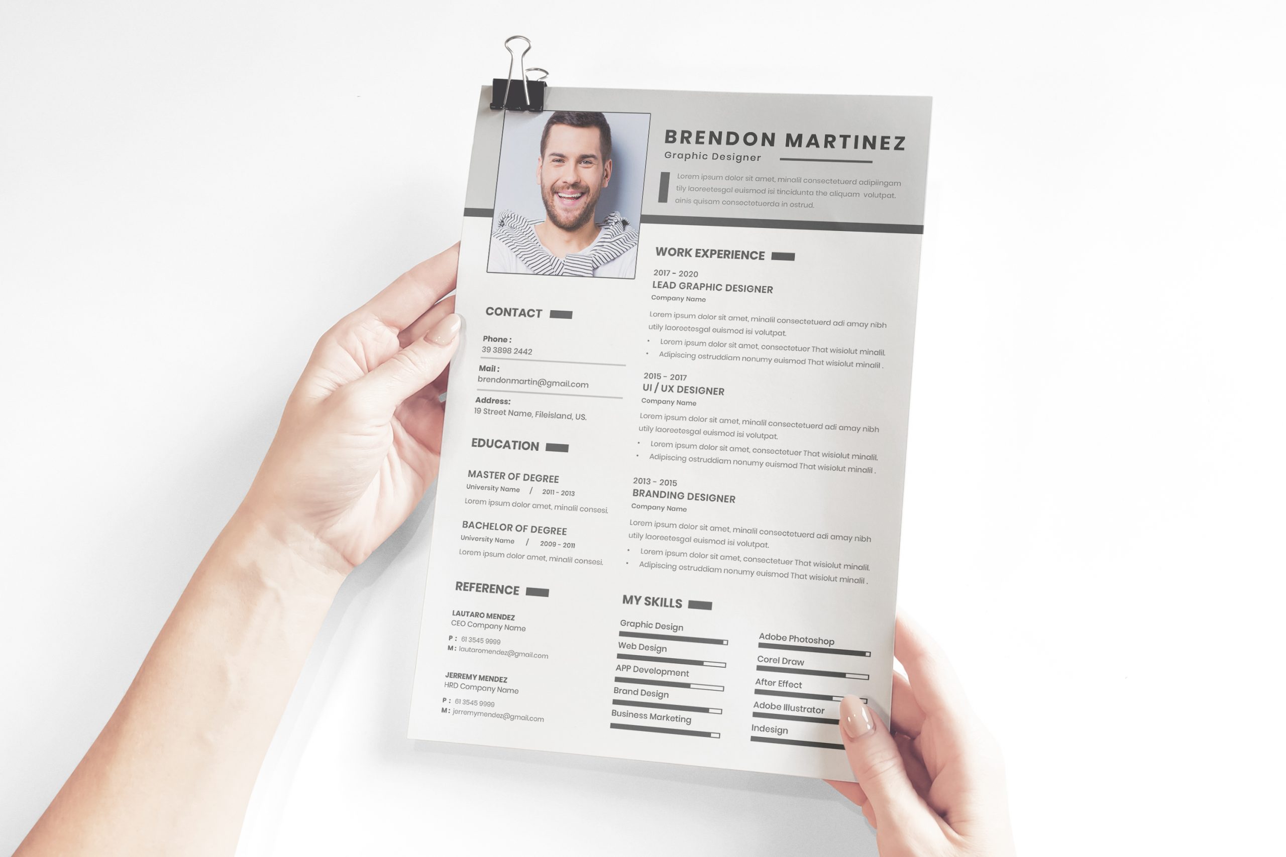 Modern Curriculum Vitae Template to Download in Word Format (doc/docx)