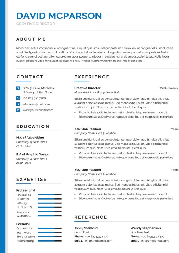 editable cv template