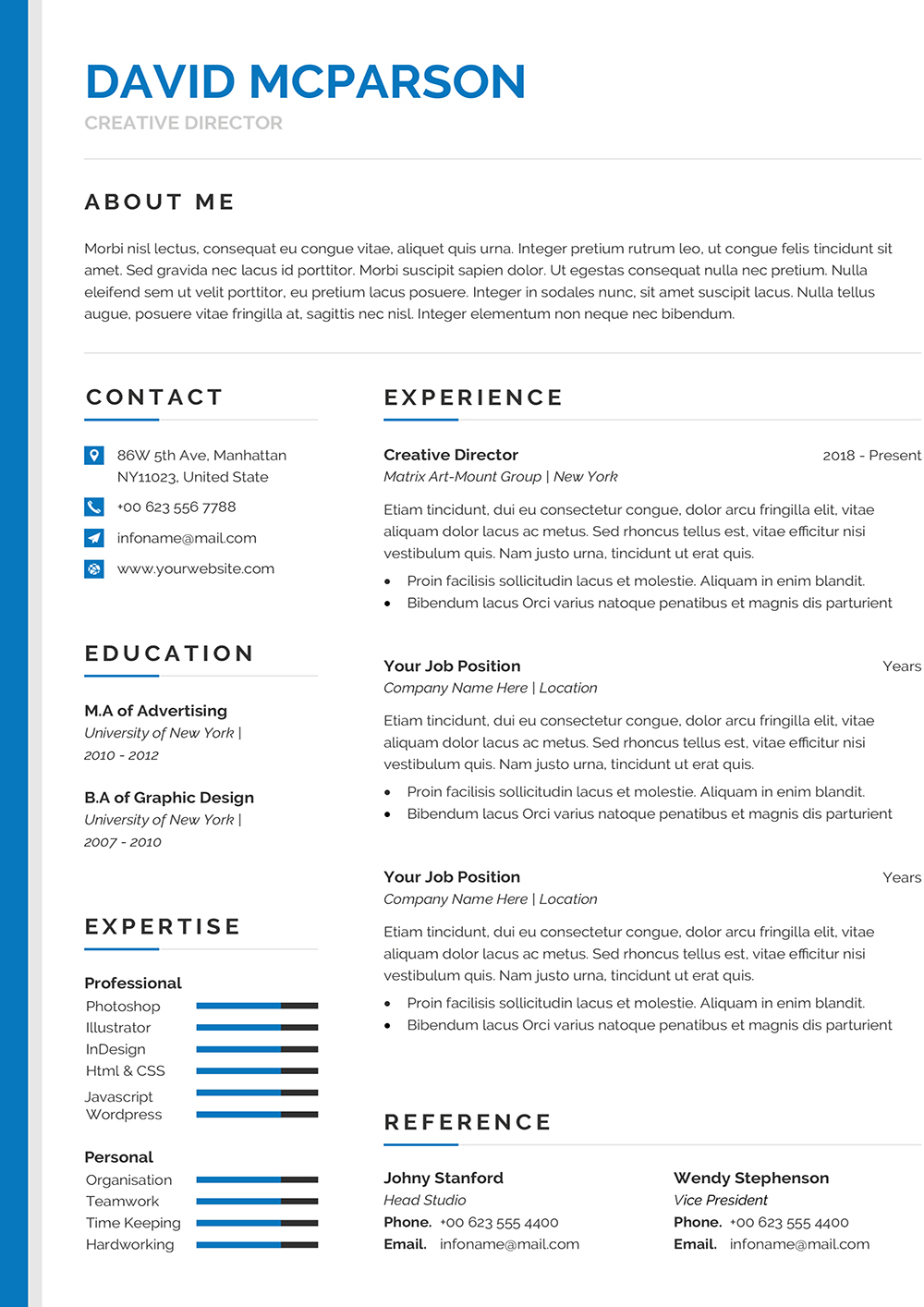 modern resume template free download