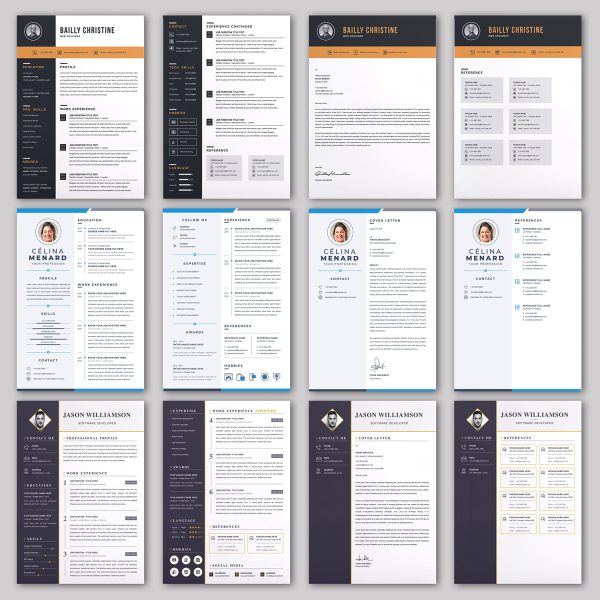 20 RESUME/CV/Cover Letter Template Bundle Microsoft Word Format 3