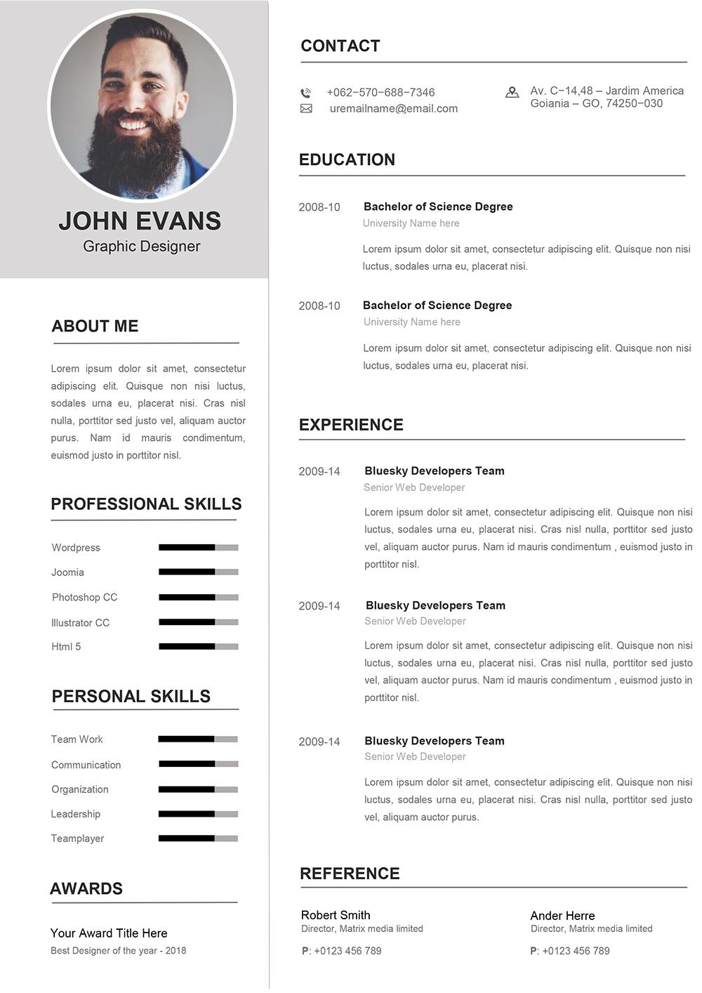 attractive resume templates free download