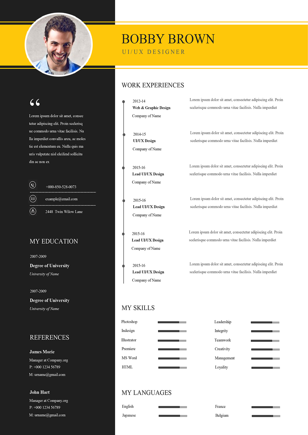 simple resume templates appl