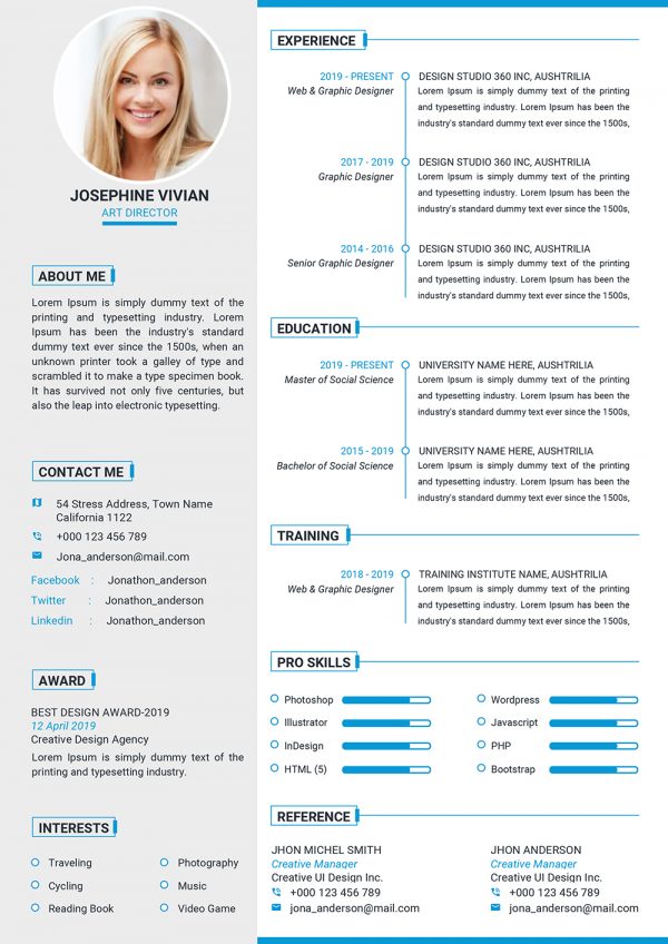 free professional resume templates fro students