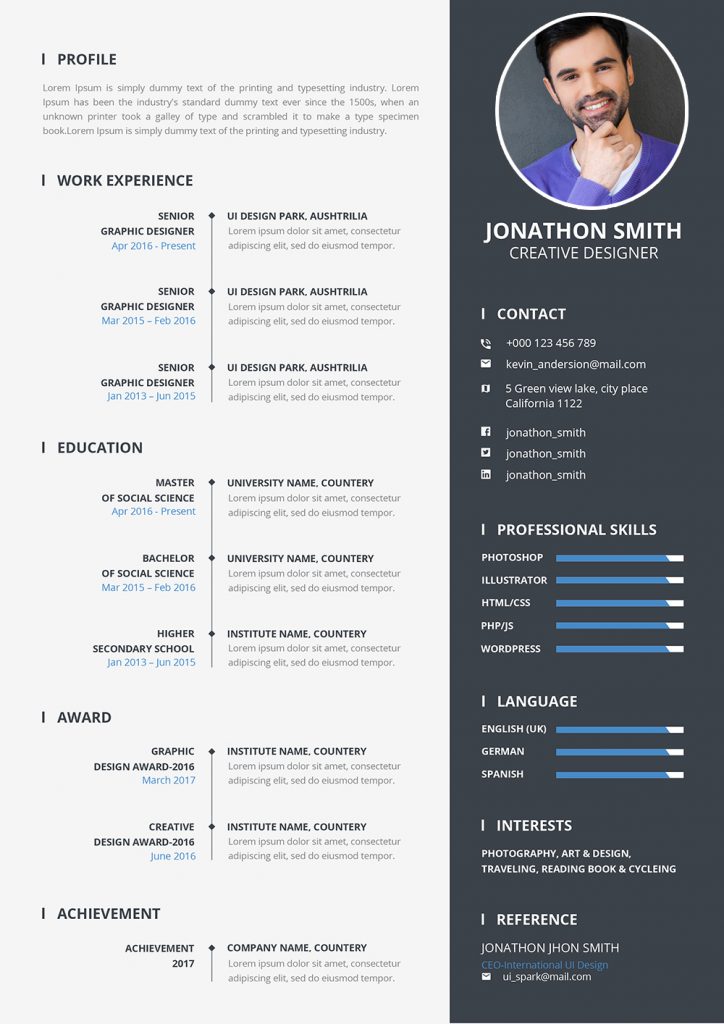 Resume Format Cv Template To Download Word Format (doc Docx)