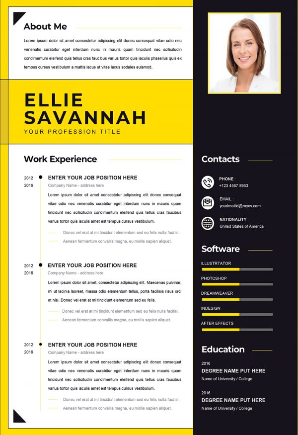 Creative Modern Curriculum Vitae